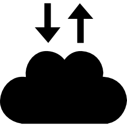 symbole d'interface d'échange cloud avec flèches haut et bas Icône