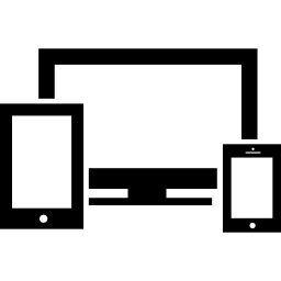 Responsive symbol with a widescreen monitor a cellphone and a tablet icon