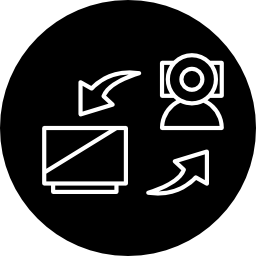 Surveillance system of video camera connected to a computer icon