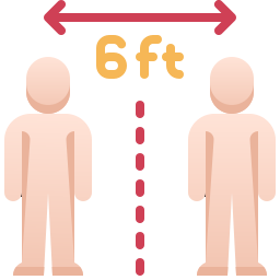distanciation sociale Icône