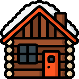 Wood cabin icon