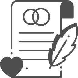 Marriage certificate icon