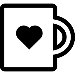 cup seitenansicht umriss mit einem herz romantischen symbol icon