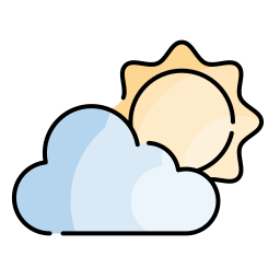 Clouds and sun icon