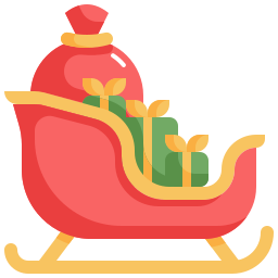 Santa claus sled icon