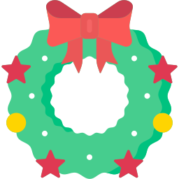 Christmas wreath icon