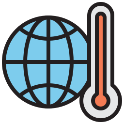 il riscaldamento globale icona