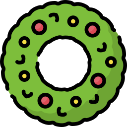 Christmas wreath icon