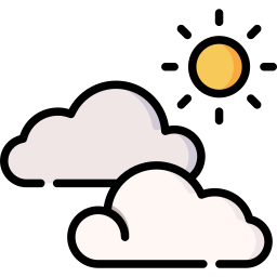 Clouds and sun icon