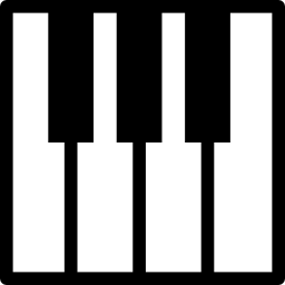 Piano keyboard keys silhouette icon