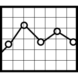 liniengrafik auf kariertem hintergrund icon