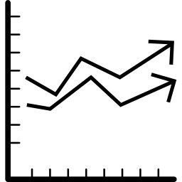 grafik mit mehreren variablen linien icon