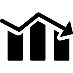 grafik für abnehmende bestandsbalken icon