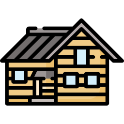 Wooden house icon