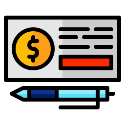 Bank check icon