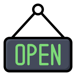 Open sign icon