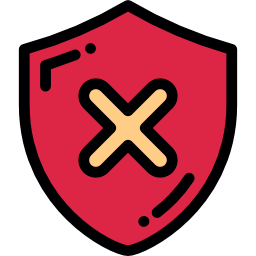 Unsecured shield icon