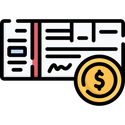 Bank check icon