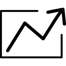 Data analytics ascendant line graphic symbol for interface icon