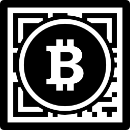 Bitcoin with qr code interface commercial symbol of money icon