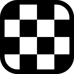 Chess board of rounded square shape icon