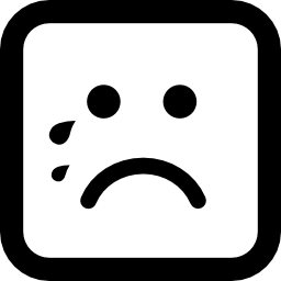 Crying emoticon rounded square face icon