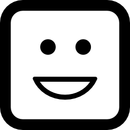 emoticon quadratisches gesicht mit einem lächeln icon