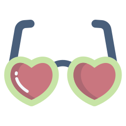 Heart glasses icon