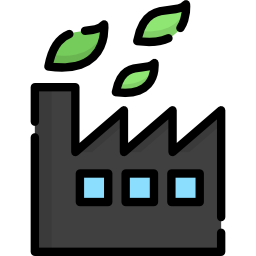 Sustainable factory icon