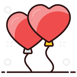 Heart balloon icon