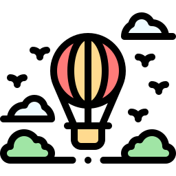 Hot air balloon icon