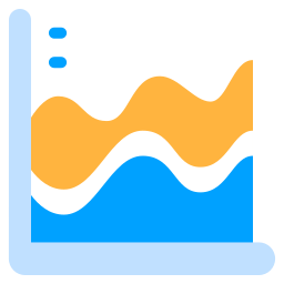 gráfico de área Ícone