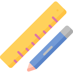 règle et crayon Icône