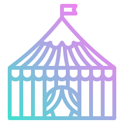 Circus tent icon