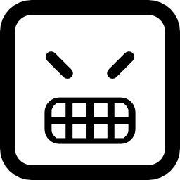 Angry emoticon square face icon