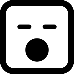 Sleeping face with opened mouth in square outline icon