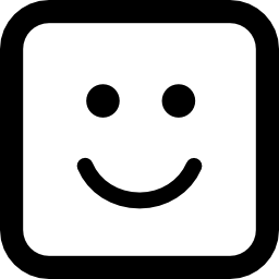 Smiling emoticon square face icon