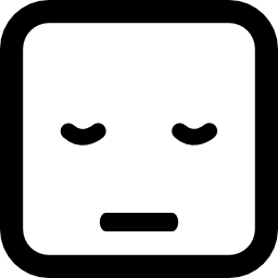 Sleepy emoticon square face icon