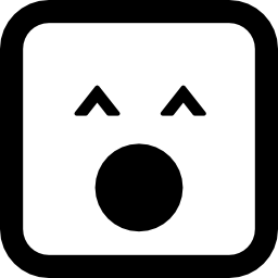 Yawning emoticon square face icon