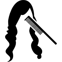 Comb and long hair icon