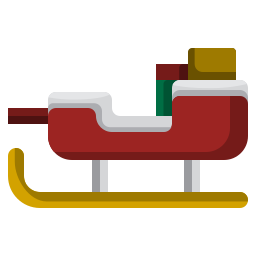 Santa claus sled icon