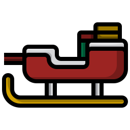 Santa claus sled icon