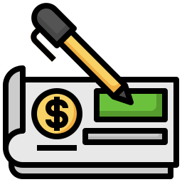 Bank check icon