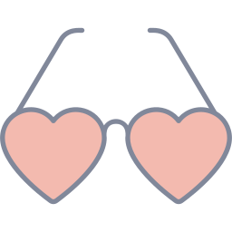 Heart glasses icon