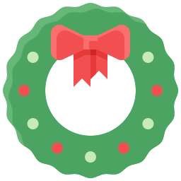 Christmas wreath icon