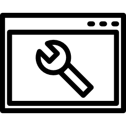 В интерфейсе настройки браузера круглый символ гаечного ключа в окне контуры внутри круга иконка
