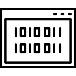 overzichtssymbool browsercode in een cirkel icoon