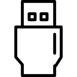 usb-connector dun overzichtssymbool in een cirkel icoon