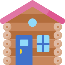 Wood cabin icon