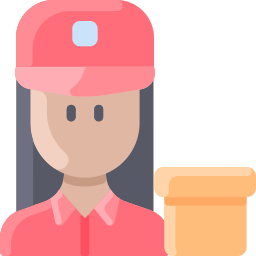 Delivery woman icon